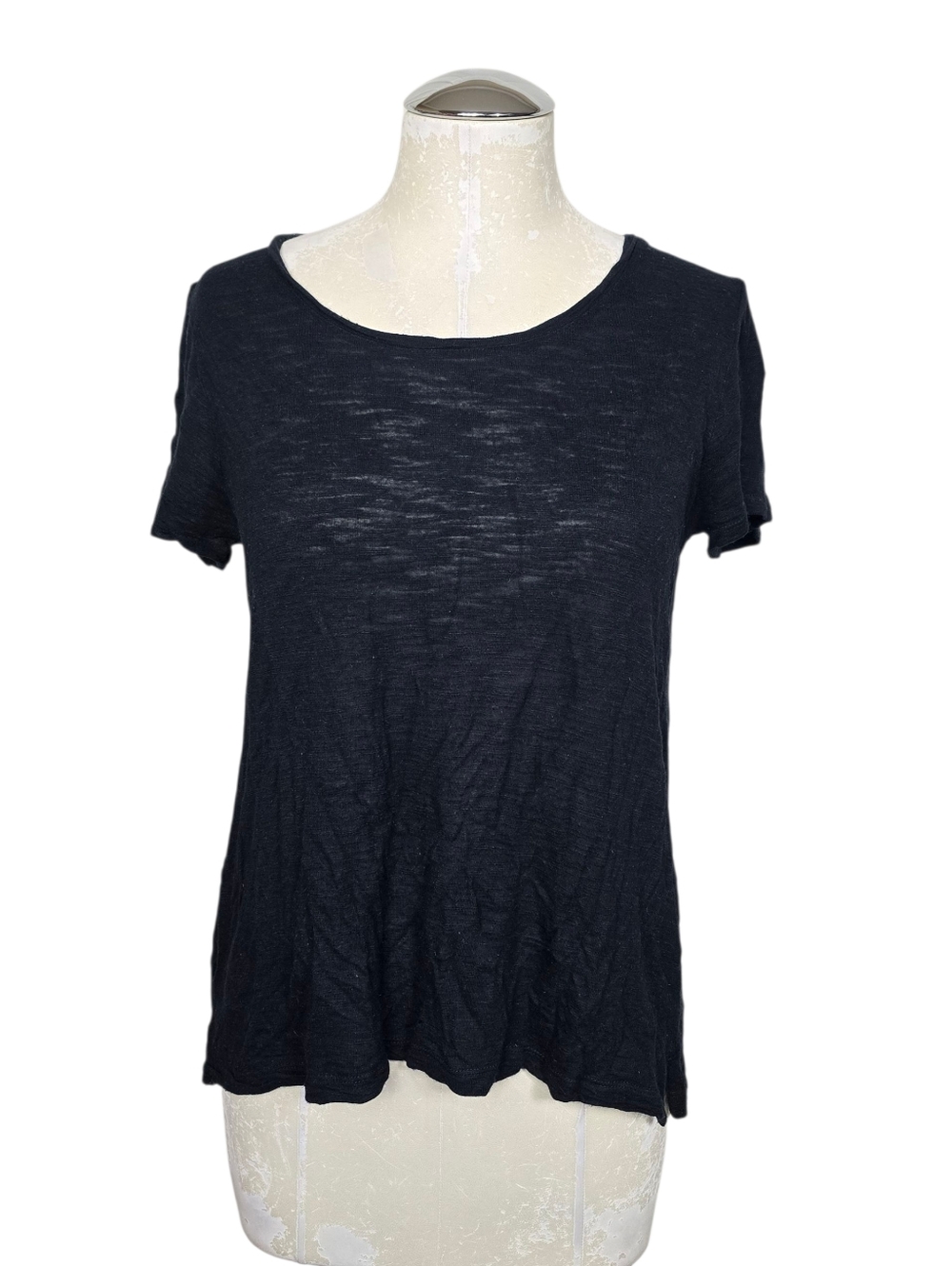 Madewell Black T Shirt Short Sleeves Viscose Lightweight M - Picture 1 of 9